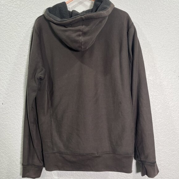 J Crew Sweatshirt Mens L Brown Full Zip Outerfleece Hooded Grunge Y2K Outdoor - Picture 4 of 8